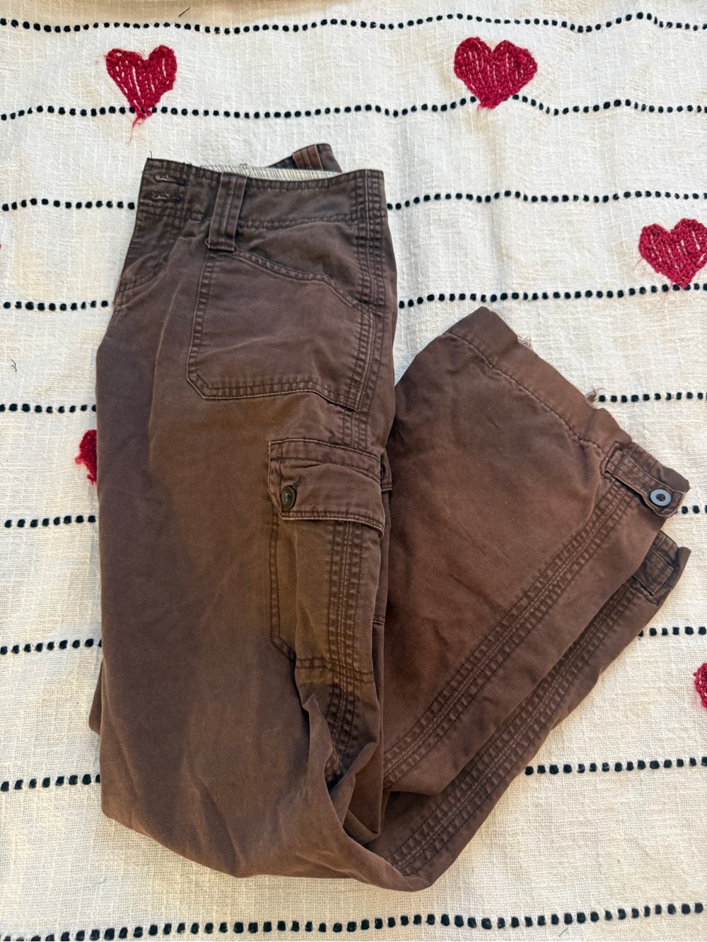 Y2K 2000s LOW RISE GAP Wide-Leg Cargo Pants - Brown